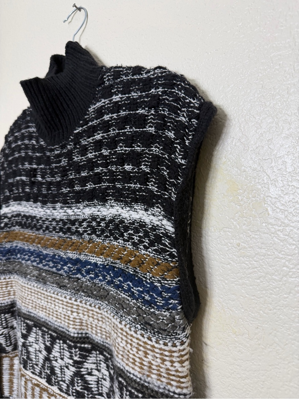Madewell Tribal Alpaca Wool Sweater Vest Fair Isle Turtle Neck Size XS - Picture 3 of 11